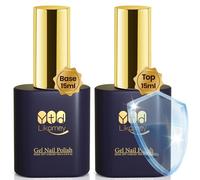 YTD Likomey Smalto Semipermante Per Unghie Base e Top Coat Kit,15ml 2 pezzi di UV/LED Smalti Semipermanenti Gel Polish Set,lucidi a Lunga Durata Manicure Gel Nail Polish