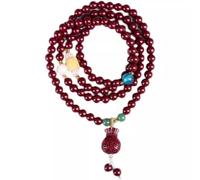 YTDJJWLS 108 perline naturali autentiche cinabro braccialetti per uomini e donne, pietra, senza pietre preziose