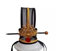 YTDJJWLS Ancient Hanfu Crown Hat Minister Hat Antico Hairpin Headwear, Nero, 1 Count (confezione da 1)
