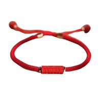 YTDJJWLS Bracciale cinabro con sei parole di verità femminile rosso stringa alta creatività pietra, senza pietre preziose