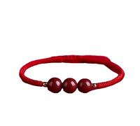 YTDJJWLS Bracciale cinabro rosso fatto a mano braccialetto per le donne, pietra, nessuna pietra preziosa