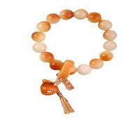 YTDJJWLS Bracciale con radici naturali Bodhi con ciondolo in legno di pesco, braccialetto con perline da donna, stile cinese, senza pietre preziose