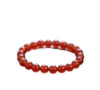 YTDJJWLS Bracciale in agata da 8 mm, con pietra di calcedonio e pietra di giada, colore: rosso smeraldo