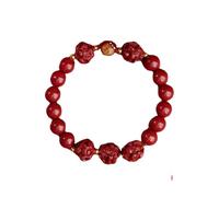 YTDJJWLS Bracciale in cinabro naturale tre in uno, segno zodiacale, braccialetto creativo di fascia alta, pietra, nessuna pietra preziosa