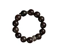YTDJJWLS Bracciale in legno di agar naturale, amuleto cinese Bodhi, amuleto a mano, in legno, senza pietre preziose