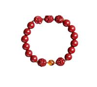 YTDJJWLS Bracciale zodiacale cinabro da uomo e da donna Bracciali di alta qualità creatività, legno, senza pietre preziose