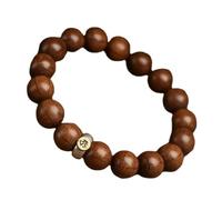 YTDJJWLS Braccialetto Biflora cinese da 10 mm, decorazione di alta qualità, in legno, senza pietre preziose, Legno, Nessuna pietra preziosa