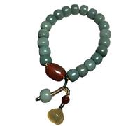 YTDJJWLS Braccialetto Bodhi con perline verdi naturali, unisex, con ciondolo a forma di Buddha, senza pietre preziose