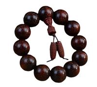 YTDJJWLS Braccialetto buddista con perline di pterocarpus Santalinus naturale, 20 mm, in legno, senza pietre preziose