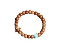 YTDJJWLS Braccialetto da 8 mm con perline di Buddha in legno naturale, senza pietra preziosa