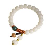 YTDJJWLS Braccialetto da donna in giada bianca naturale, 8-10 mm, con radice di Bodhi, braccialetto singolo, piccolo, fresco, pietra, senza pietre preziose