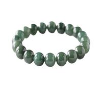 YTDJJWLS Braccialetto da donna in giada da 10 mm, perline sfuse in giada verde, senza pietre preziose