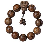 YTDJJWLS Braccialetto elastico in legno di sandalo, stile vintage, 20 mm, con perline di Buddha, senza pietre preziose