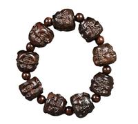 YTDJJWLS Braccialetto in legno intagliato a mano, con 18 perline di Buddha Arhat