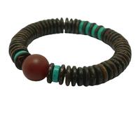 YTDJJWLS Braccialetto tibetano in stile etnico da 12 mm, in noce di cocco naturale, senza pietre preziose