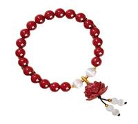 YTDJJWLS Cinnabar - Bracciale da donna con fiore di loto, creatività, senza pietre preziose