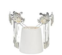 YTDJJWLS Classical Atmospheric Miao - Coppia di forcine per capelli, stile etnico, colore: bianco