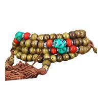 YTDJJWLS Collana buddista tibetana da 8 mm con 108 semi decorativi, pietra, nessuna pietra preziosa