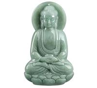 YTDJJWLS Collana con ciondolo a forma di Buddha in giada naturale, amuleto alla moda, gioielli verdi in giadeite, senza pietra preziosa
