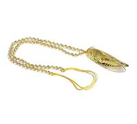 YTDJJWLS Collana con ciondolo a forma di cicala Feng Shui con cristalli gialli naturali, amuleto, pietra, senza pietra preziosa