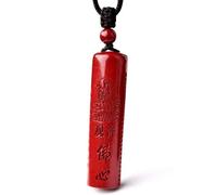 YTDJJWLS Collana con ciondolo a forma di cuore cinabro Sutra Guanyin con ciondolo a forma di Buddha per la pace di buon auspicio, senza pietra preziosa
