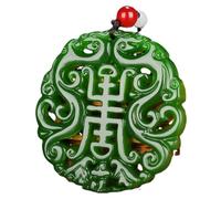 YTDJJWLS Collana con ciondolo a forma di drago in giada verde naturale, gioielli in giadeite, amuleto intagliato su entrambi i lati, senza pietra preziosa