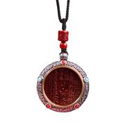 YTDJJWLS Collana con ciondolo a forma di ruota di montagna vermiglio naturale, stile etnico, rosso, pietra, senza pietra preziosa