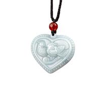 YTDJJWLS Collana con ciondolo Yuanyang in giada naturale da 30 mm, alla moda, squisita collana per amanti dei gioielli, pietra, nessuna pietra preziosa