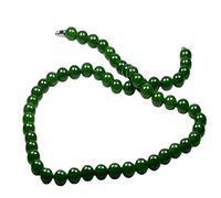 YTDJJWLS Collana con perline di giada naturale cinese da 8 mm, verde smeraldo, senza pietra preziosa