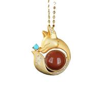 YTDJJWLS Collana creativa a forma di volpe con ciondolo in porcellana smaltata, gioiello femminile, senza pietra preziosa