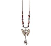 YTDJJWLS Collana lunga da donna in stile etnico retrò, stile antico, con ciondolo, in alluminio, senza pietre preziose