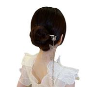 YTDJJWLS Fermaglio per capelli Hanfu, accessorio per capelli da donna, in metallo, colore: bianco