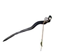 YTDJJWLS Forcina per capelli da donna, stile antico, in legno, colore nero