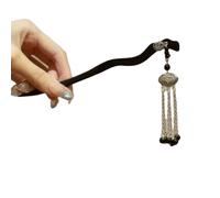 YTDJJWLS Forcina per capelli in stile cinese in ebano di fascia alta stile etnico con nappa, 1 pezzo (confezione da 1), nero