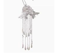 YTDJJWLS Miao - Fermaglio per capelli con nappe argentate, 1 pezzo (confezione da 1), colore: bianco