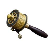 YTDJJWLS Ruota di preghiera buddismo tibetana classica portatile in rame fine 16 cm mini Amitabha Buddha benedica ruota