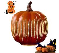 ytdzinoi Zucche notturne stellate, zucche con luce scintillante, zucche con luce a LED illuminata, zucca in resina scintillante, zucche illuminano, luce notturna autunnale, decorazioni di Halloween