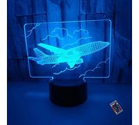 YTDZLTD 3D Aereo Luce Notturna 16 Colori Mutevoli Telecomando USB Potere Toccare Cambiare Illusione Ottica Lampada Arredamento Lampada LED Lampada da Tavolo Bambini Brithday Natale Regalo