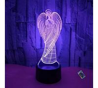 YTDZLTD 3D Angelo Luce Notturna 16 Colori Mutevoli Telecomando USB Potere Toccare Cambiare Illusione Ottica Lampada Arredamento Lampada LED Lampada da Tavolo Bambini Brithday Natale Regalo
