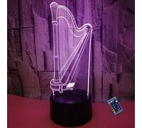 YTDZLTD Creativo 3D Arpa Luce Notturna 16 Colori Mutevoli Telecomando USB Potere Toccare Cambiare Illusione Ottica Lampada Arredamento Lampada LED Lampada da Tavolo Bambini Brithday Natale Regalo
