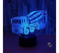 YTDZLTD Creativo 3D Miscelatore Camion Luce Notturna 16 Colori Mutevoli Telecomando USB Potere Toccare Cambiare Lampada Arredamento Lampada LED Lampada da Tavolo Bambini Brithday Natale Regalo