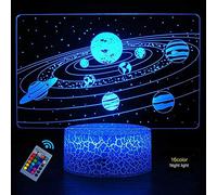 YTDZLTD Creativo 3D Pianeta Lampada Luce Notturna 16 Colori Mutevoli Telecomando USB Potere Toccare Cambiare Illusione Ottica Lampada LED Lampada da Tavolo Bambini Compleanno Natale Regalo