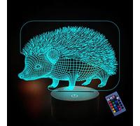 YTDZLTD Creativo 3D Riccio Luce Notturna Telecomando 16 Colori Mutevoli USB Potere Toccare Cambiare Illusione Ottica Lampada Arredamento Lampada LED Lampada da Tavolo Bambini Brithday Natale Regalo