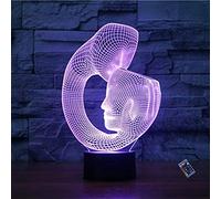 YTDZLTD Illusione Ottica 3D Amante Luce Notturna 16 Colori Mutevoli Telecomando USB Potere Toccare Cambiare Arredamento Lampada LED Lampada da Tavolo Bambini Brithday Natale Regalo