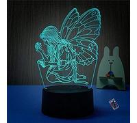 YTDZLTD Illusione Ottica 3D Angelo Luce Notturna 16 Colori Mutevoli Telecomando USB Potere Toccare Cambiare Arredamento Lampada LED Lampada da Tavolo Bambini Brithday Natale Regalo