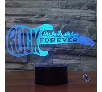 YTDZLTD Illusione Ottica 3D Chitarra Luce Notturna 16 Colori Mutevoli Telecomando USB Potere Toccare Cambiare Arredamento Lampada LED Lampada da Tavolo Bambini Compleanno Natale Regalo