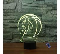 YTDZLTD Illusione Ottica 3D Pallacanestro Luce Notturna 16 Colori Mutevoli Telecomando USB Potere Toccare Cambiare Arredamento Lampada LED Lampada da Tavolo Bambini Brithday Natale Regalo