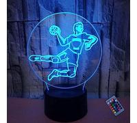 YTDZLTD Illusione Ottica 3D Pallamano Luce Notturna 16 Colori Mutevoli Telecomando USB Potere Toccare Cambiare Arredamento Lampada LED Lampada da Tavolo Bambini Compleanno Natale Regalo
