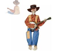 YTDZR Scheletri di Banjo duellanti di Halloween, scheletri di Banjo duellanti Animati 2 Pezzi, scheletri Musicali di Halloween, Musicisti Country, scheletri, Chitarra, Teschio, Decorazione.(A)