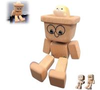 YTDZR Statuetta in Legno Raffigurante Un Uomo Che trema, Decorazione da scrivania Portatile Fatta a Mano for Auto, allevia la stanchezza alla Guida, for Viaggi, spostamenti e casa.(1pcs)